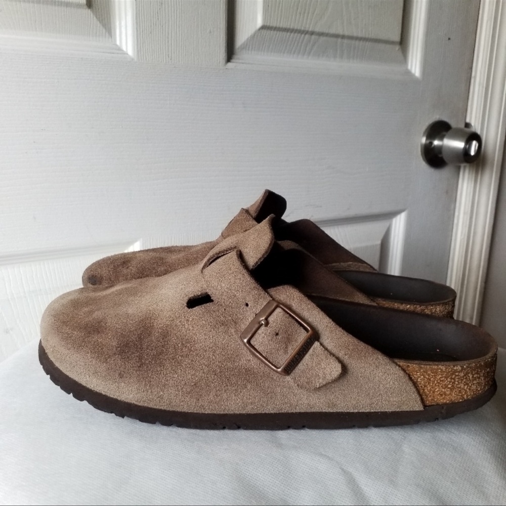 Birkenstock Boston Soft Footbed grey Suede Leather 9.5